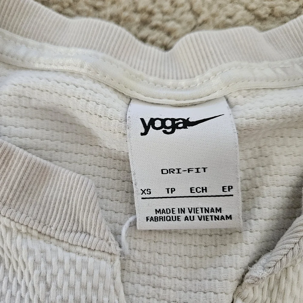 Nike Yoga Luxe waffle cover up sweat in off white XS